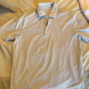 Southern Tide Light Gray Striped Polo Shirt